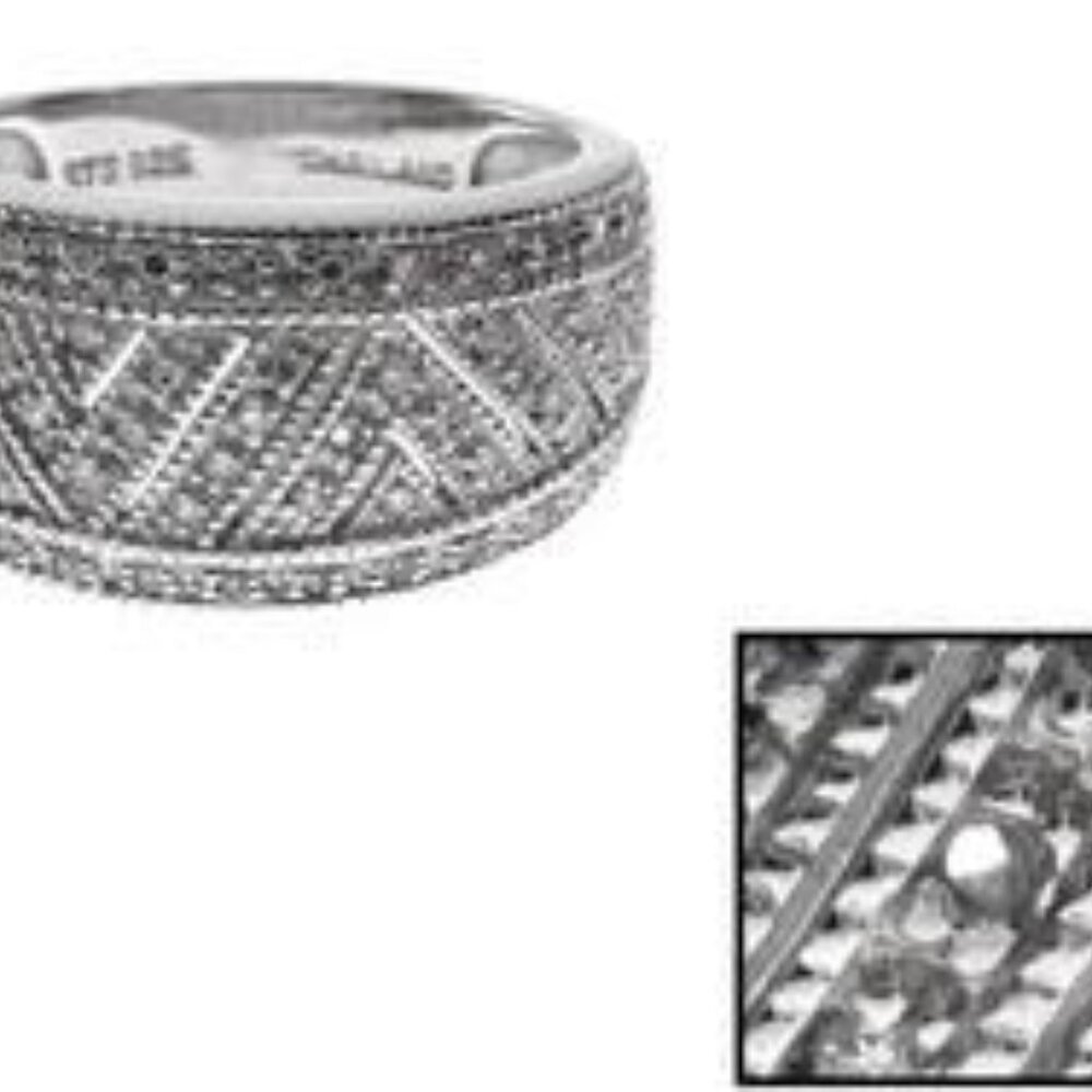 Scratch&Dent -- BOLD Sterling Silver 0.33ctw Round Diamond Zig-Zag Design Ring - Picture 6 of 9